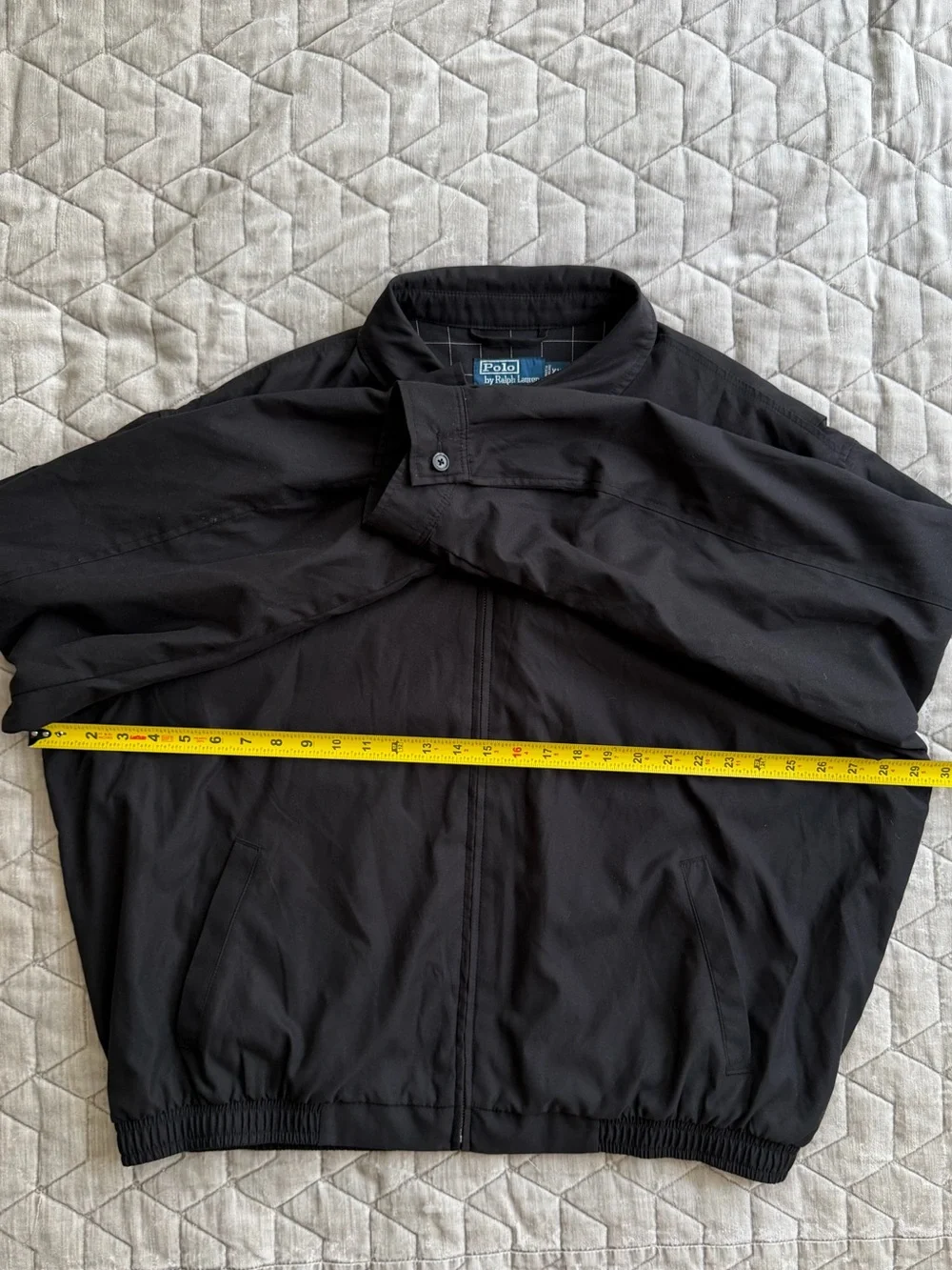 Polo Ralph Lauren Black Harrington Windbreaker Plaid Lined Jacket XXL